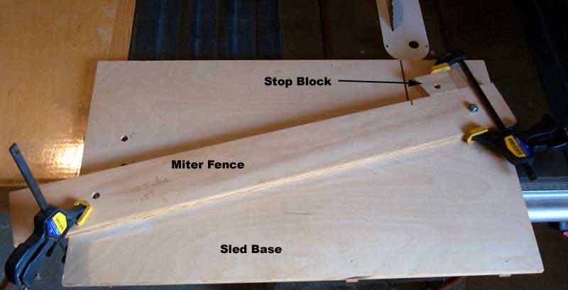 miter fence clamped up for tuning