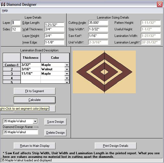 diamond designer dialog