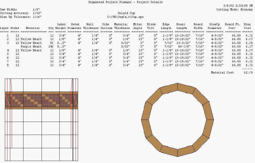 Segmented Turning Chart