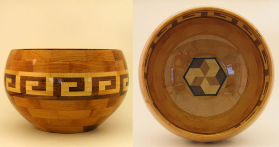 Segmented Salad Bowl - Navajo border pattern